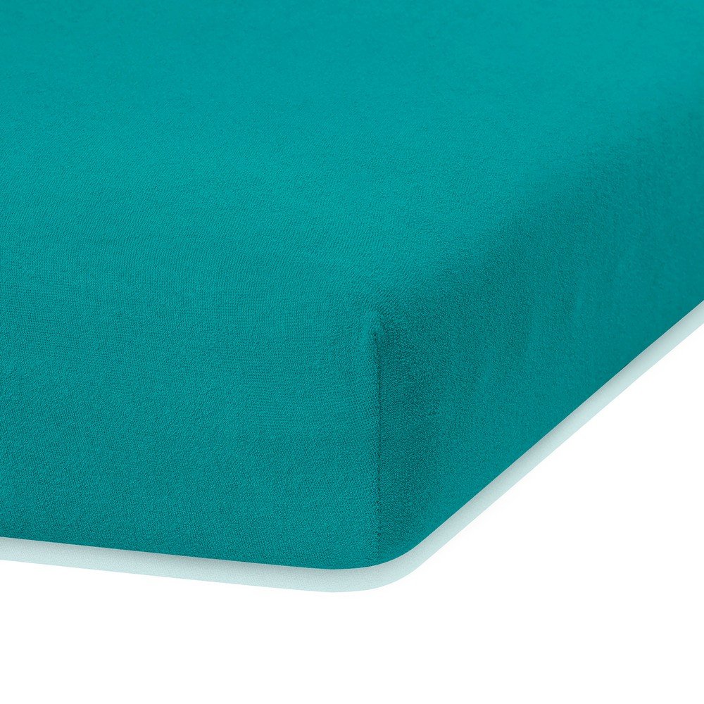 Tmavě zelené elastické prostěradlo s vysokým podílem bavlny AmeliaHome Ruby, 140/160 x 200 cm v:1279522