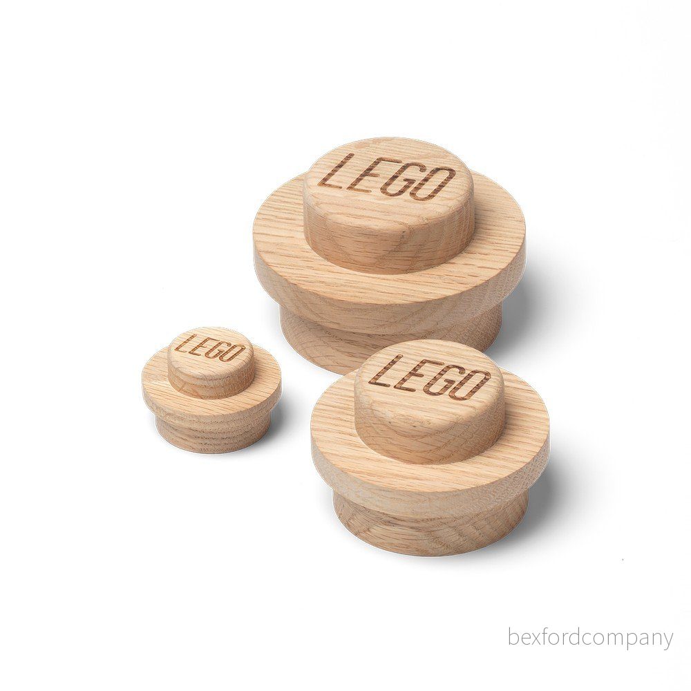 Sada 3 nástěnných háčků z dubového dřeva LEGO® Wood v:1435221