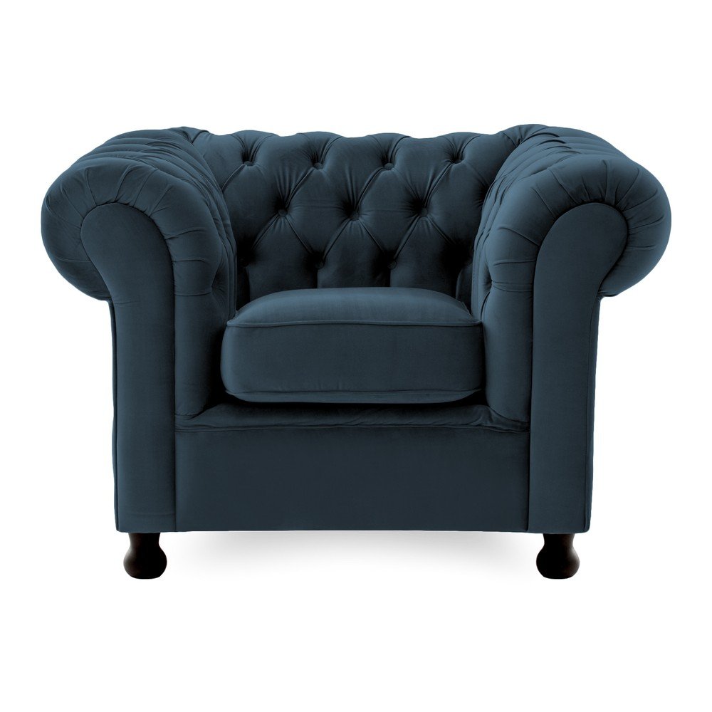 Tmavě modré křeslo Vivonita Chesterfield v:1084570