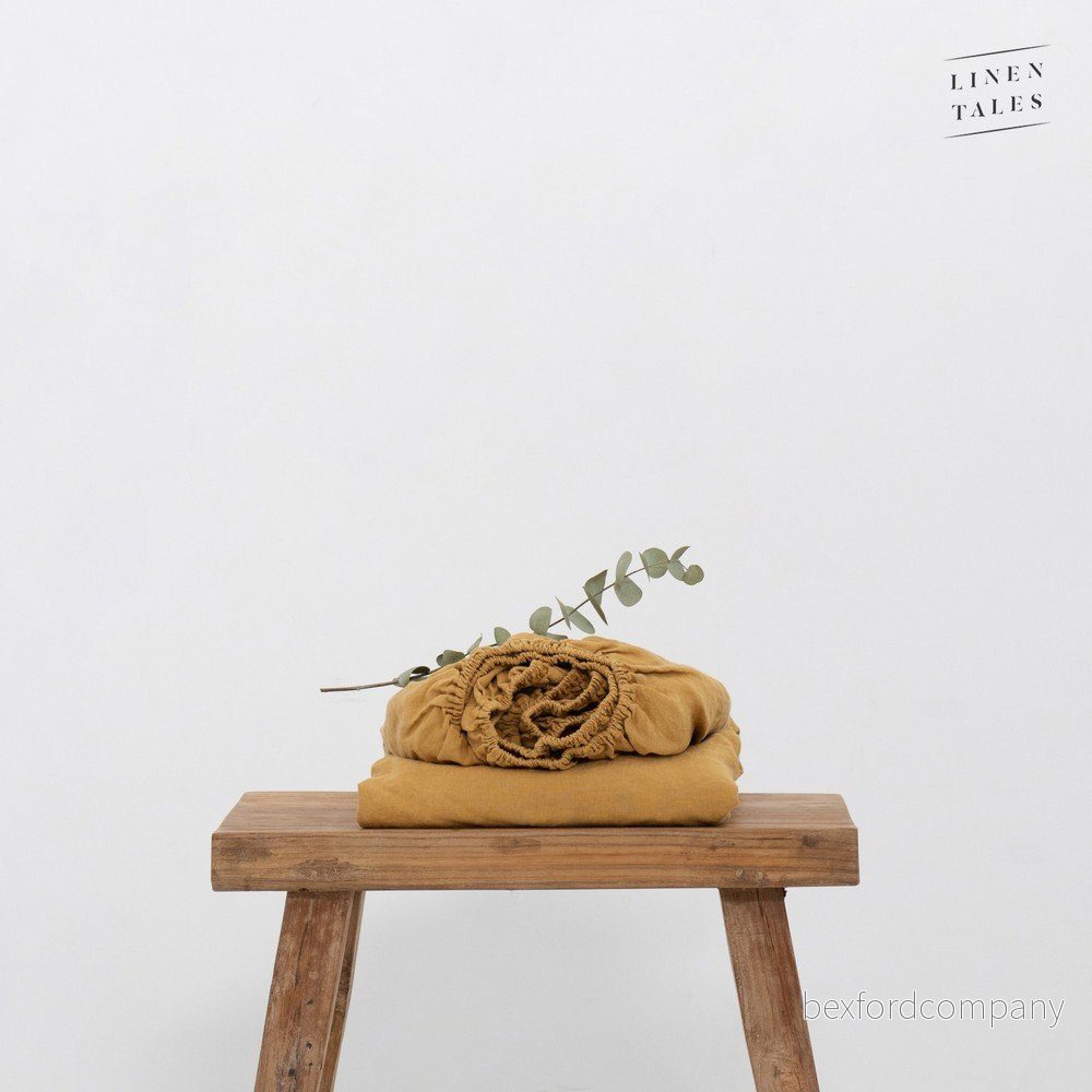 Žluté prostěradlo z konopného vlákna 200x180 cm v:1453334