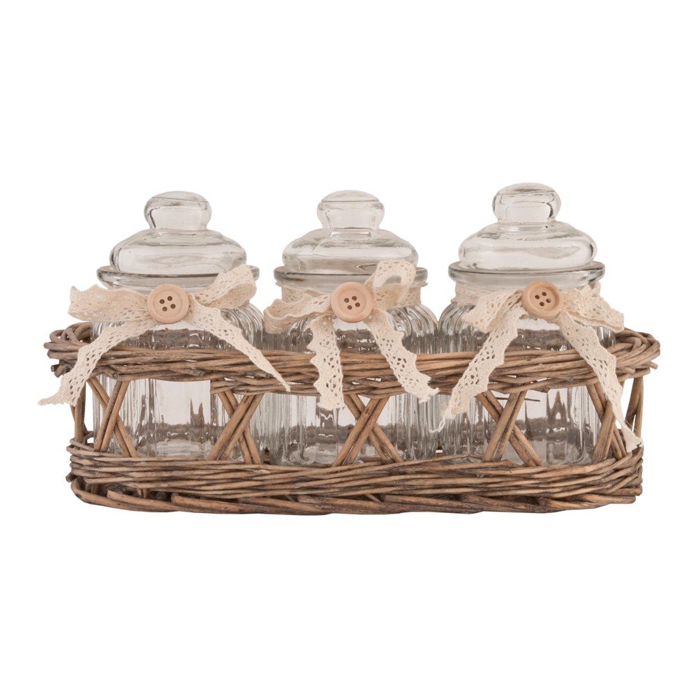 Sada 3 dóz v košíku Clayre & Eef Countryside v:740416