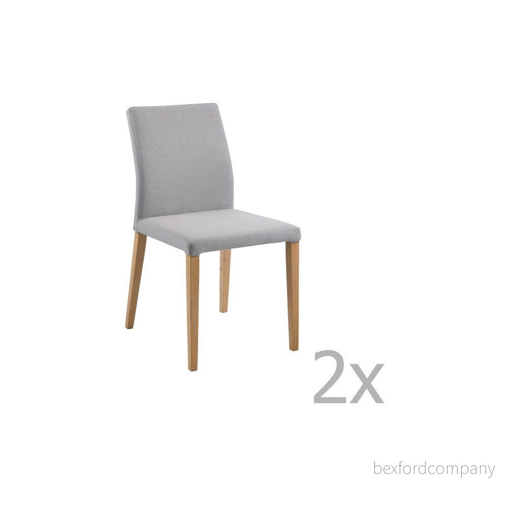 Sada 2 světle šedých jídelních židlí Actona Zina Dining Set v:1035696