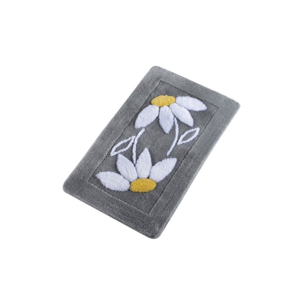 Šedá koupelnová předložka Confetti Bathmats Daisy Grey, 60 x 100 cm v:1213016