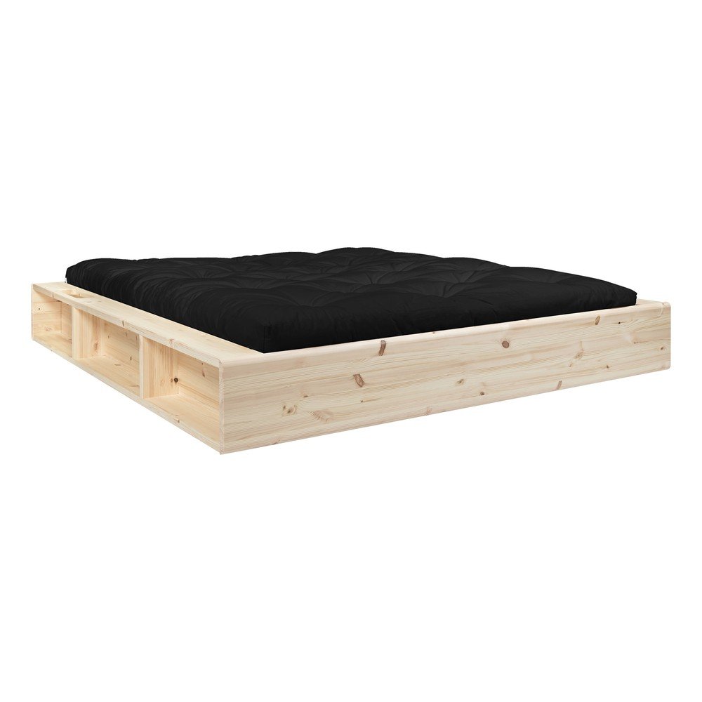 Dvoulůžková postel z masivního dřeva s úložným prostorem a černým futonem Double Latex Mat Karup Design Ziggy, 140 x 200 cm v:1332846