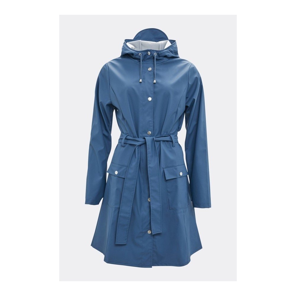 Modrý dámský plášť s vysokou voděodolností Rains Curve Jacket, velikost XS / S v:1124004