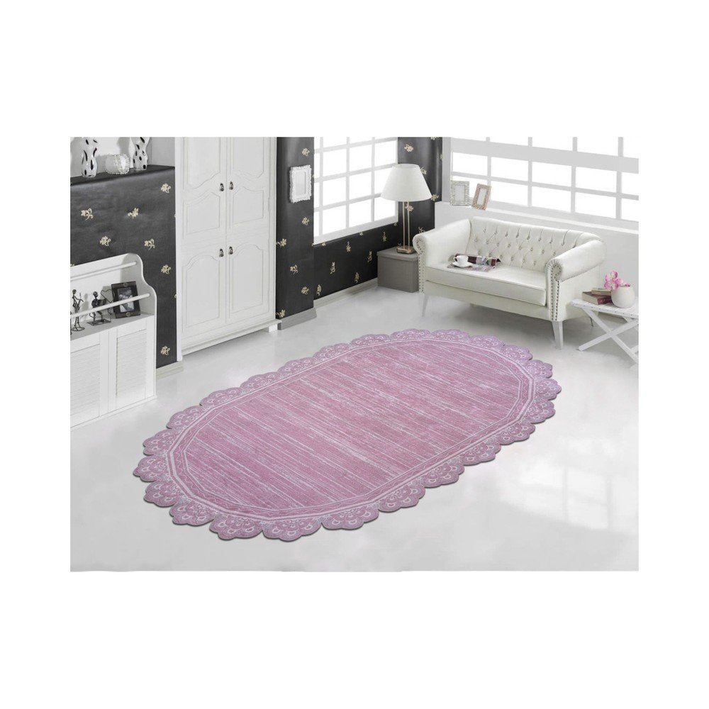 Růžový odolný koberec Vitaus Oval Pudra, 80 x 150 cm v:1282220