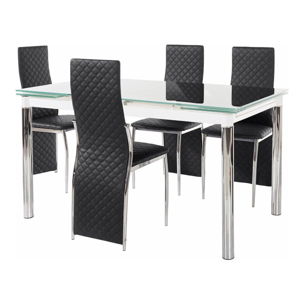 Set jídelního stolu a 4 černých jídelních židlí Støraa Pippa William Puro Black v:1043572