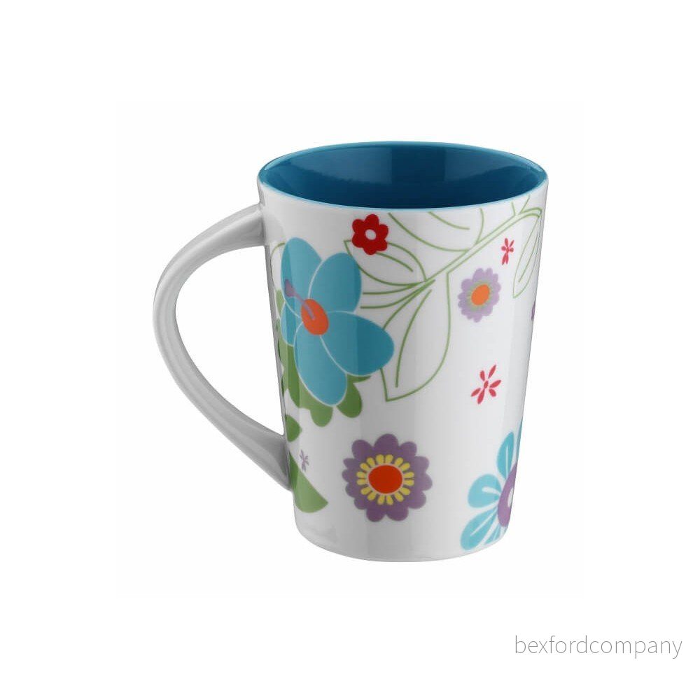Modrý porcelánový hrnek Flowers, 400 ml v:1268534