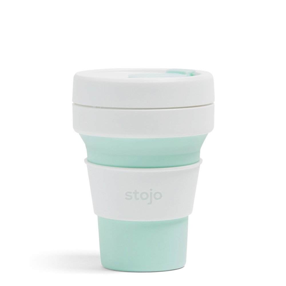 Bílo-zelený skládací cestovní hrnek Stojo Pocket Cup Mint, 355 ml v:1341279 Bílo-zelený skládací cestovní hrnek Stojo Pocket Cup Mint, 355 ml v:1341279