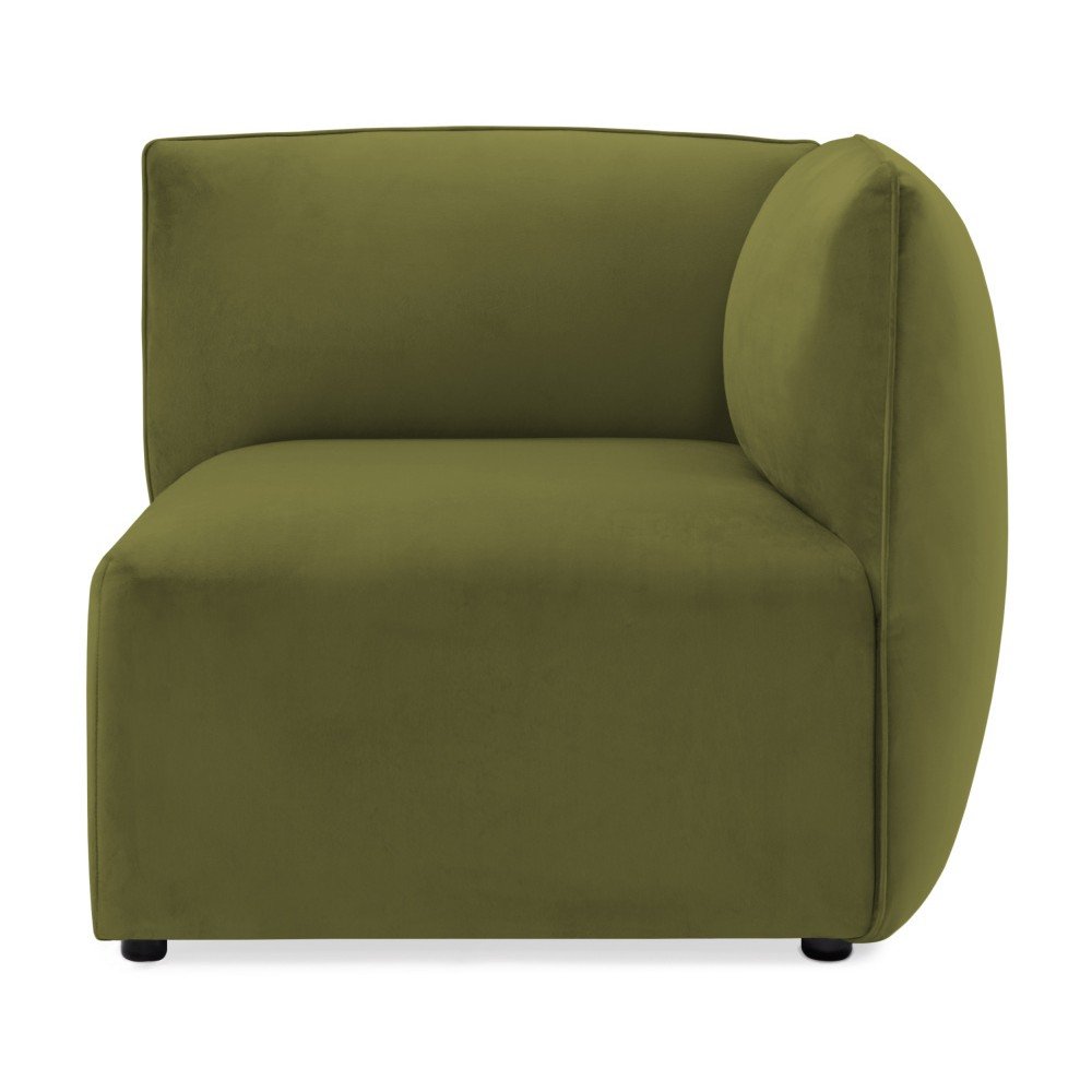 Olivově zelený pravý rohový modul pohovky Vivonita Velvet Cube v:952684