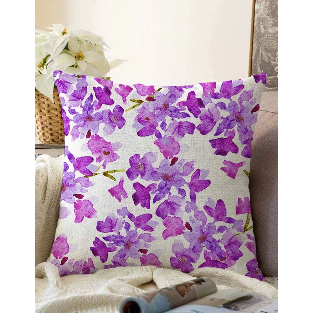 Béžovo-fialový povlak na polštář s příměsí bavlny Minimalist Cushion Covers Lilas, 55 x 55 cm v:1377871