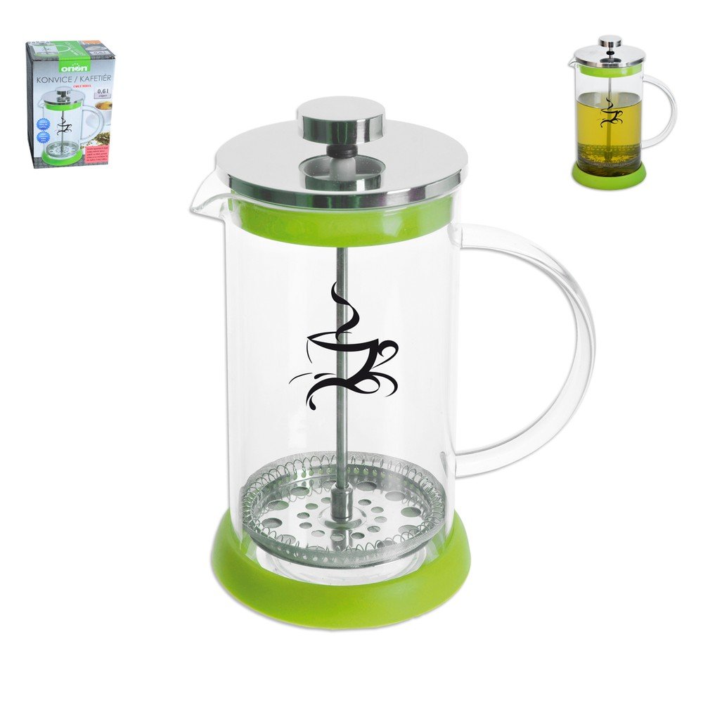 Zelená skleněná konvice se sítkem Orion Kafetier, 600 ml v:1141960