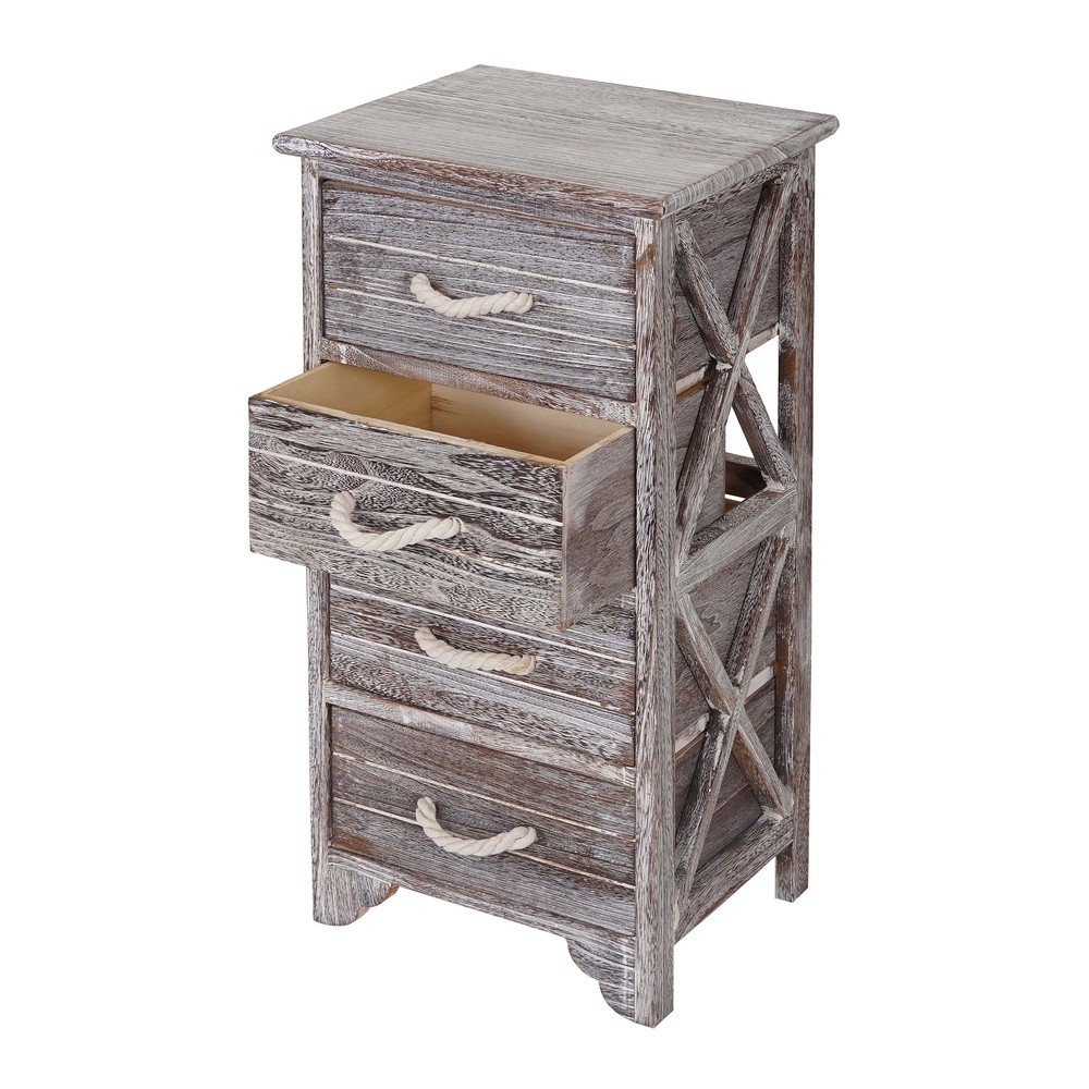Dřevěná skříňka se 4 šuplíky Mendler Shabby Pitea v:724178