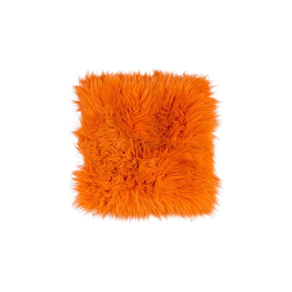 Oranžový kožešinový podsedák s dlouhým chlupem Orange, 37 x 37 cm v:921850