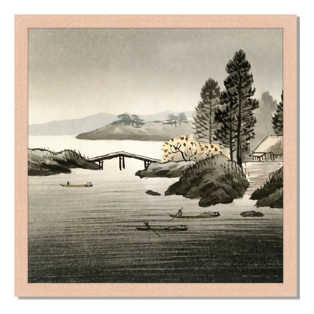 Obraz v rámu Liv Corday Asian Lake Shore, 40 x 40 cm v:885862
