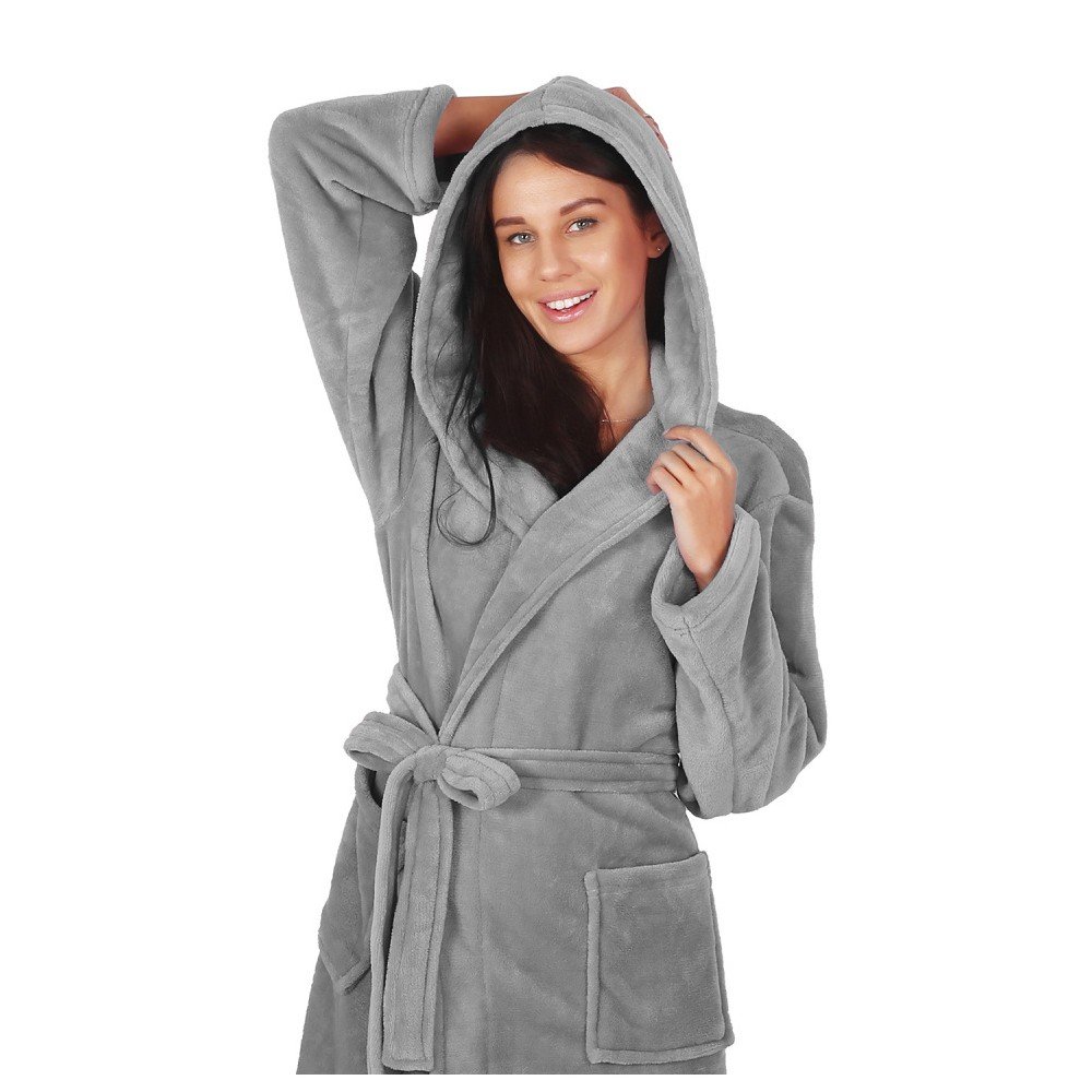 Šedý unisex župan z mikrovlákna DecoKing Robby, velikost M v:1077182