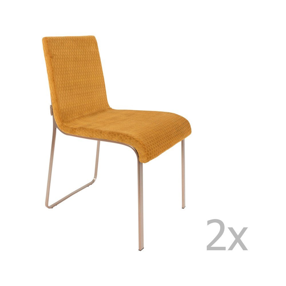 Sada 2 žlutých židlí Dutchbone Fiore v:1045364