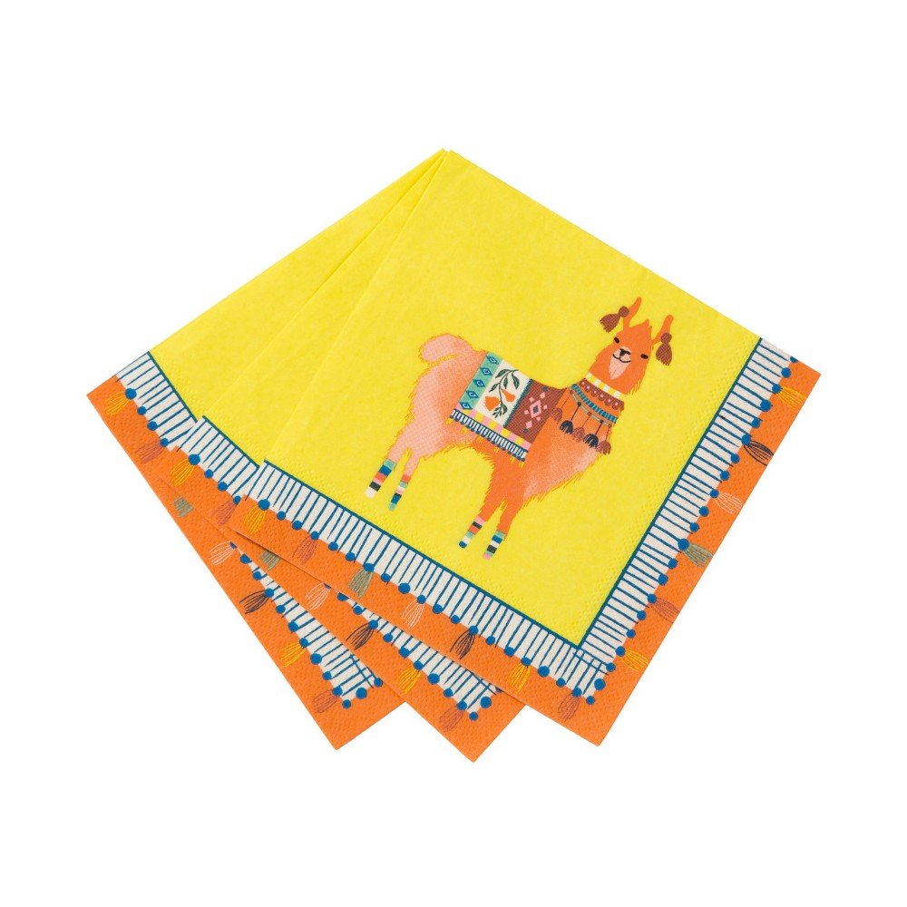 Sada 20 papírových ubrousků Talking tables Boho Lama, 25 x 25 cm v:1163844