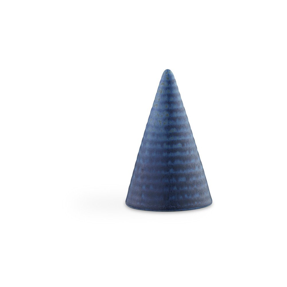 Tmavě modrá kameninová dekorativní soška Kähler Design Glazed Cone Midnight Blue, výška 11 cm v:1301738
