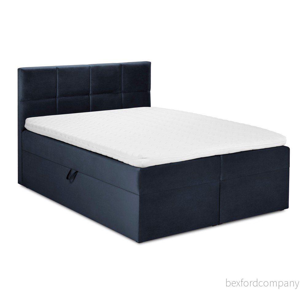 Tmavě modrá sametová dvoulůžková postel Mazzini Beds Mimicry, 180 x 200 cm v:1360063