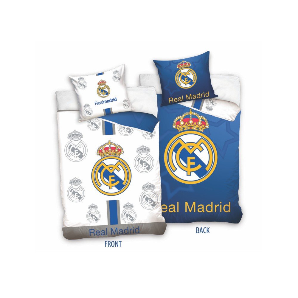 Dětské bavlněné oboustranné povlečení na jednolůžko CARBOTEX Real Madrid Logo, 140 x 200 cm v:1312206