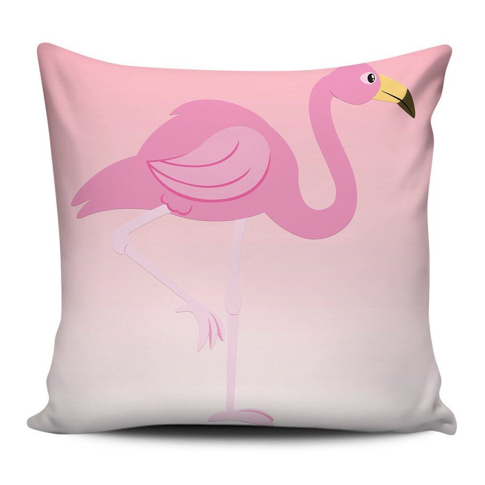 Růžovobílý polštář Home de Bleu Pink Flamingo, 43 x 43 cm v:872138