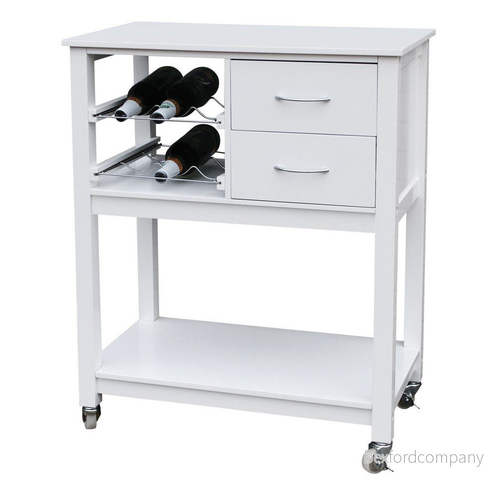 Bílý dřevěný kuchyňský vozík Premier Housewares v:968540