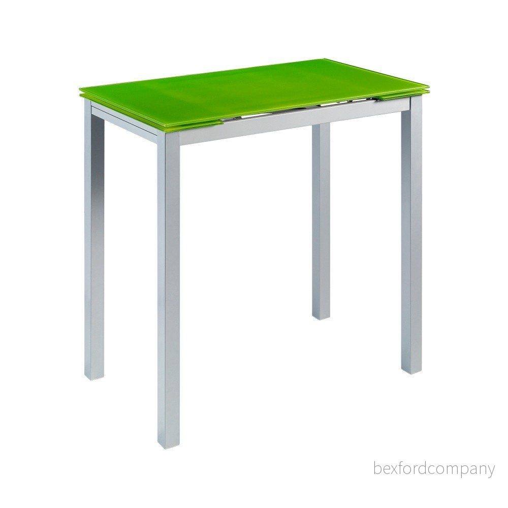 Zelený rozkládací jídelní stůl se skleněnou deskou Pondecor Augusto, 60 x 100 cm v:979980