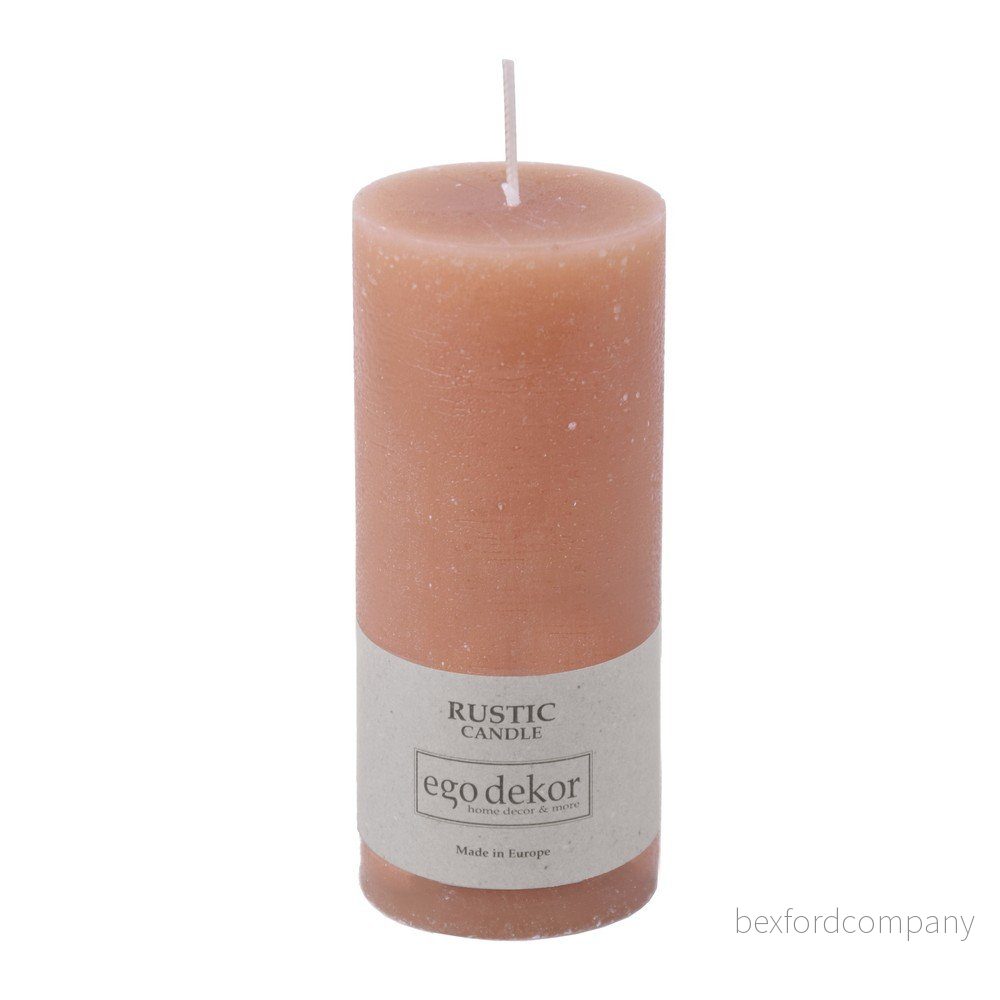 Pudrově růžová svíčka Rustic candles by Ego dekor Rust, doba hoření 58 h v:1351955