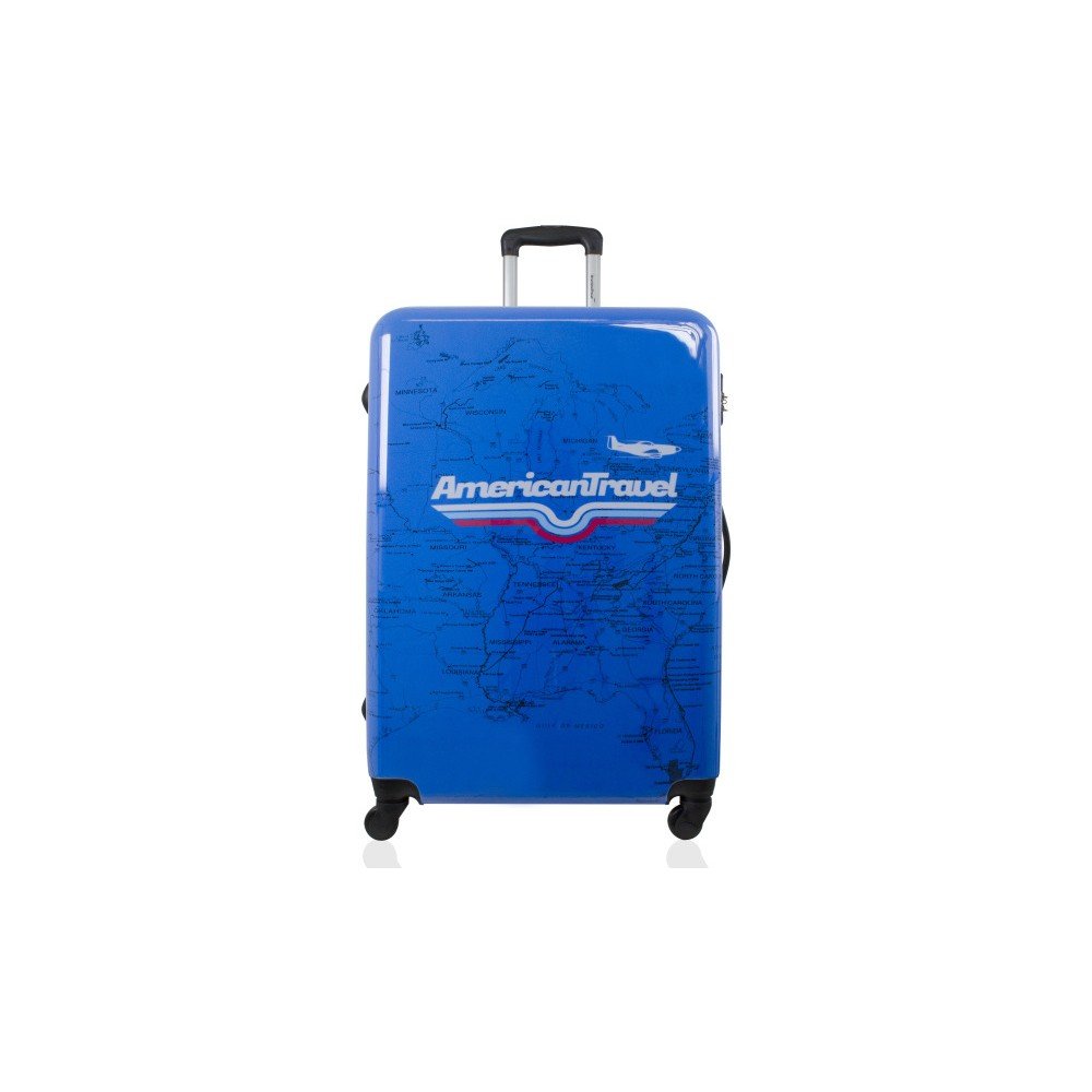 Modrý cestovní kufr na kolečkách American Travel, 114 l v:1000366