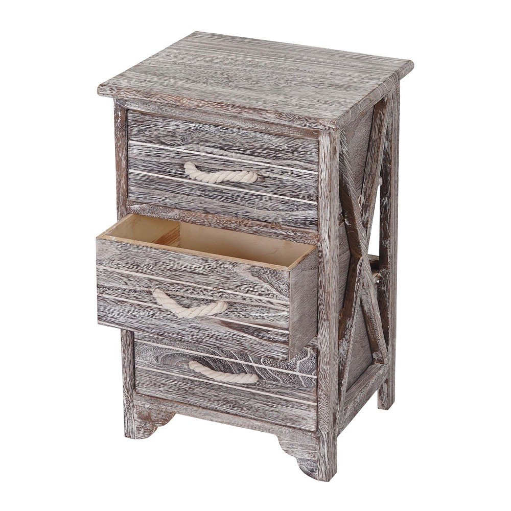 Dřevěná skříňka se 3 šuplíky Mendler Shabby Pitea v:724176