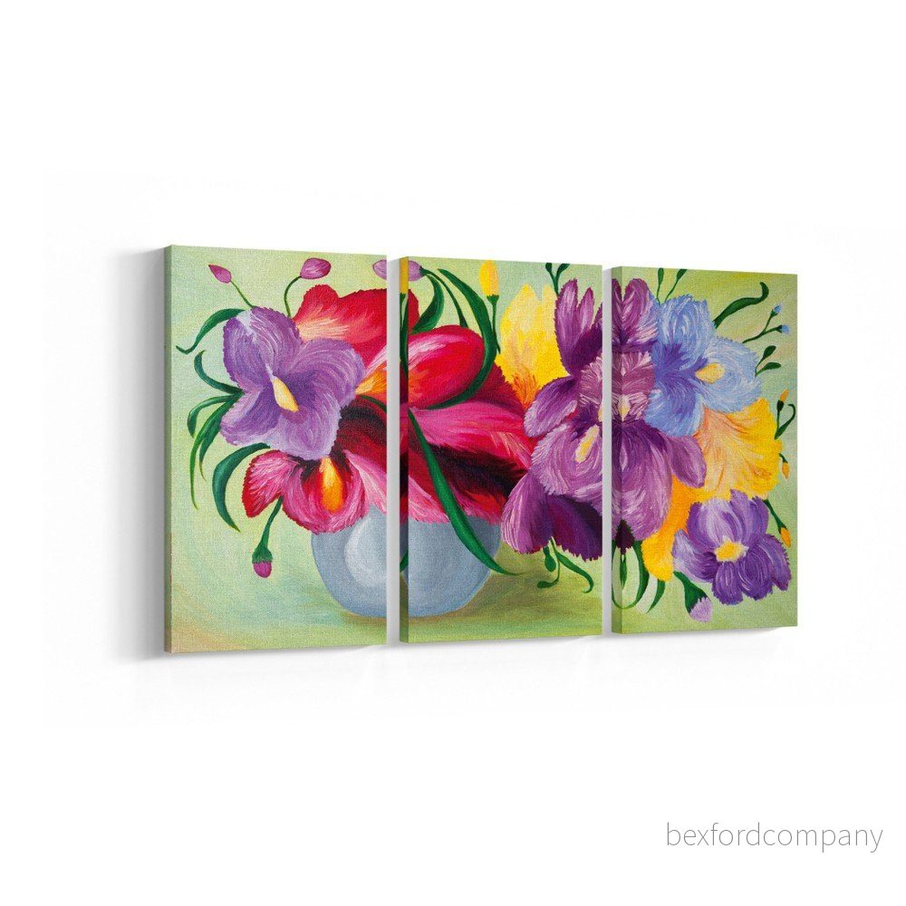 3-dílný obraz Abstract Flowers, 20 x 40 cm v:956084