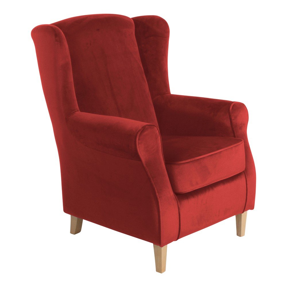 Cihlově rudé křeslo ušák Max Winzer Lorris Velour Brick v:1056020