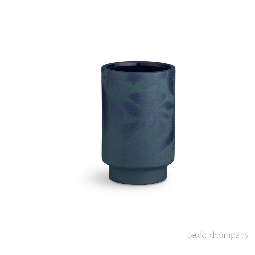 Tmavě modrá kameninová váza Kähler Design Kabell, výška 12,5 cm v:1301276