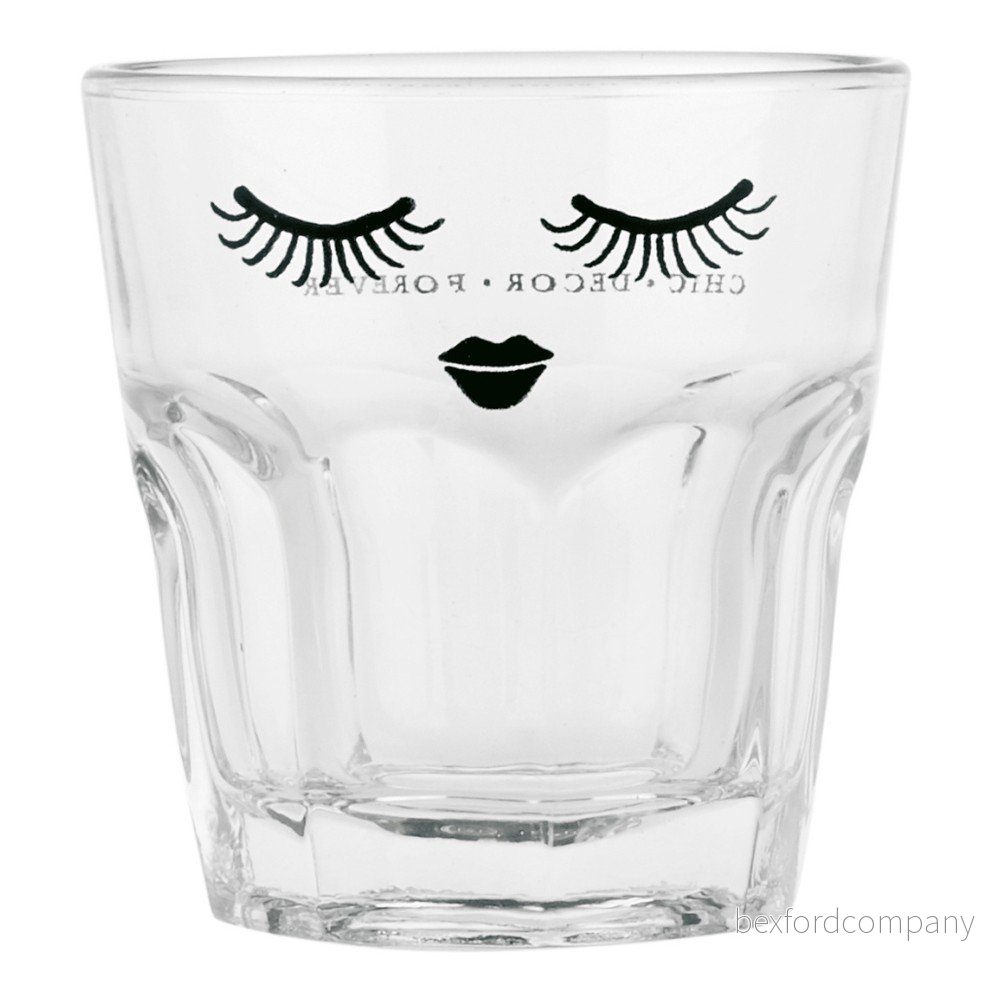 Sklenice Miss Étoile Closed Eyes Black Lips, 9 cm v:764492