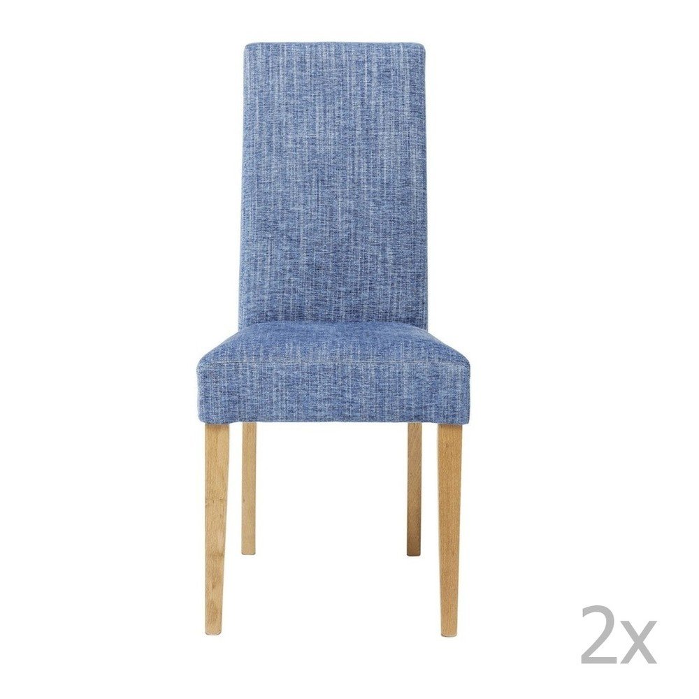 Sada 2 modrých jídelních židlí s podnožím z bukového dřeva Kare Design Salty v:973460